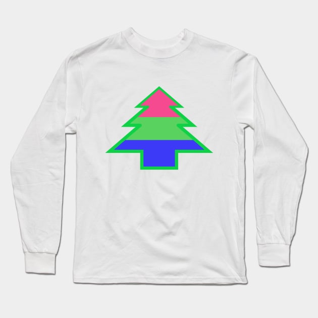 Polysexual/Polyromantic Pride: Christmas Tree Long Sleeve T-Shirt by DisneyFanatic23